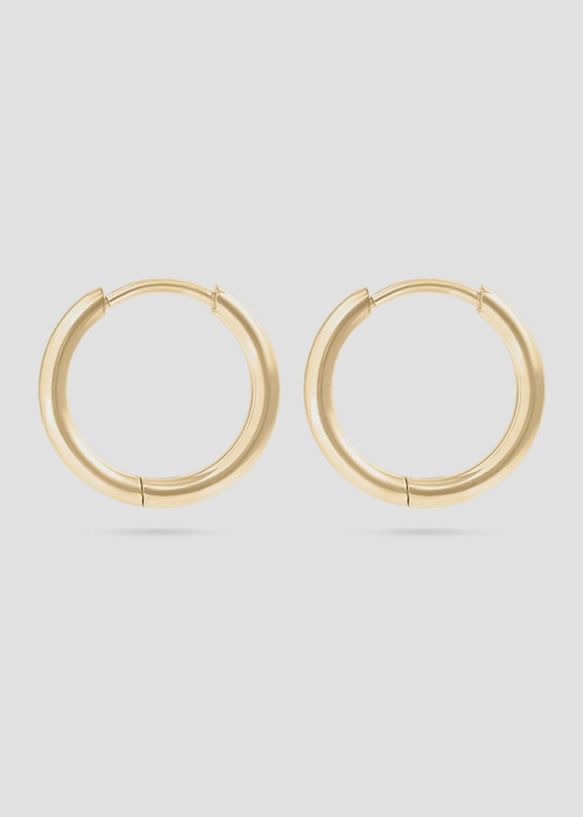 16mm 18K Gold Pvd SS Classic Hoop Huggie Earrings
