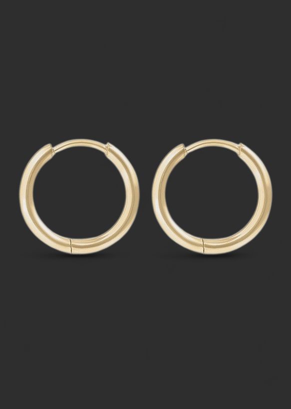 16mm 18K Gold Pvd SS Classic Hoop Huggie Earrings