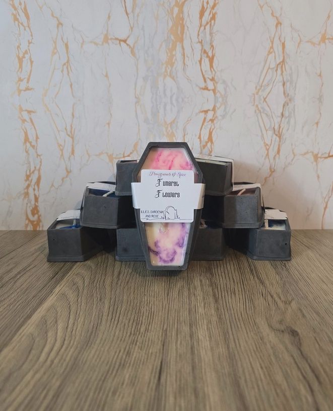 Funeral Flowers Scented Coffin Candle