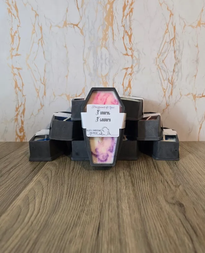 Funeral Flowers Scented Coffin Candle