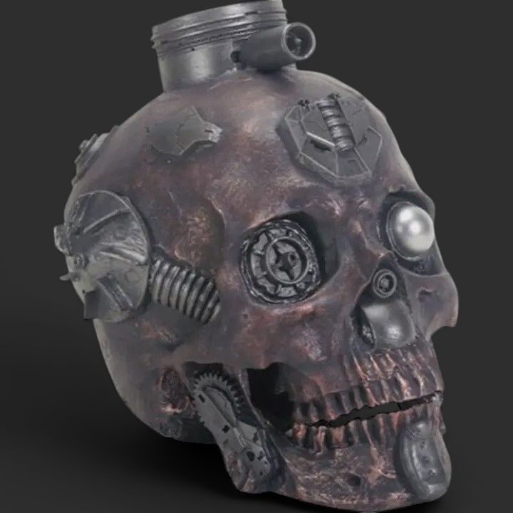 Steampunk Machine Skull Head