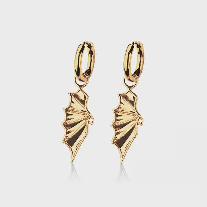 Gold SS Dragon Wing Earrings