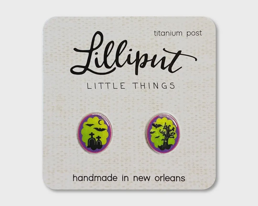 Graveyard Cameo Earrings