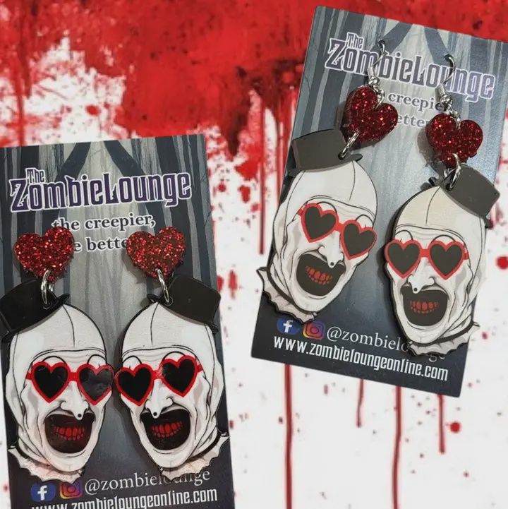 Terror Heart Glasses Earrings
