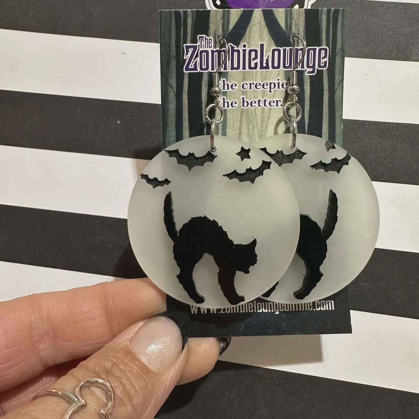 Scaredy Cat Moon Earrings