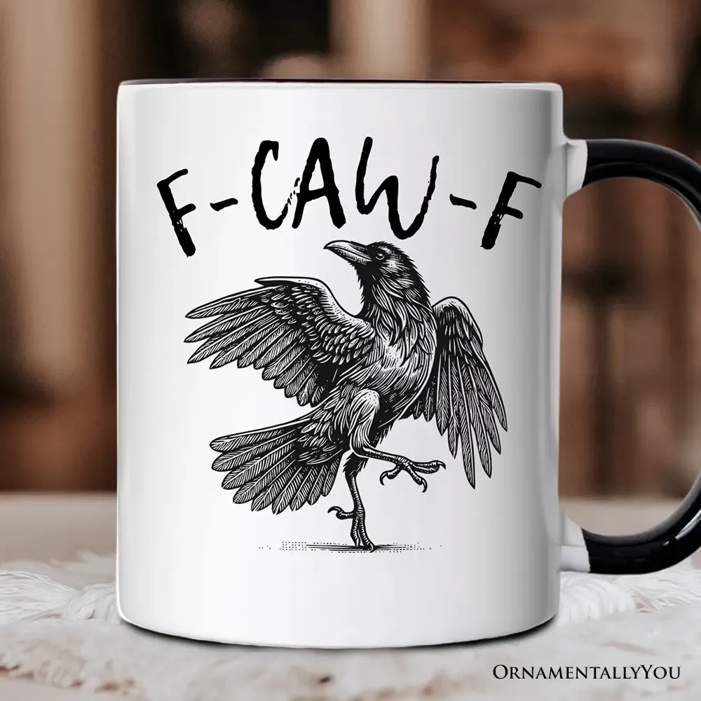 F-Caw-F Gothic Raven Gift Mug, Snarky Halloween Gift