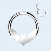 16GA 5/16" 316L Surgical Steel Hinged Bat Segment Ring