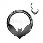 16GA 5/16" Black 316L Surgical Steel Hinged Bat Segment Ring