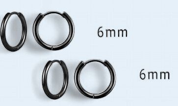 6mm Black 316L Stainless Steel Hoop