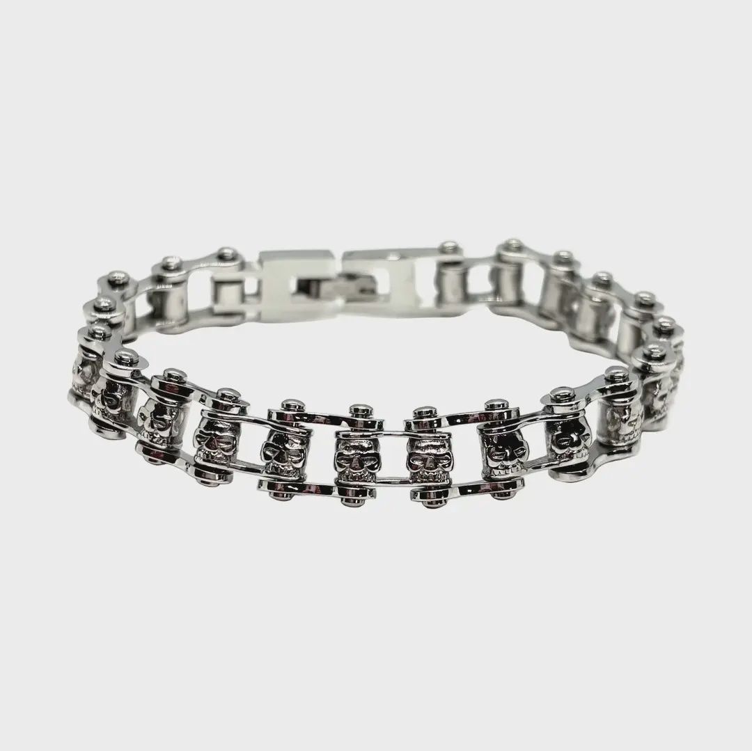 7.25" Endless Skulls 316L Stainless Steel Bracelet