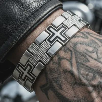 Men's 9.5" Bold Cross Faith Bracelet