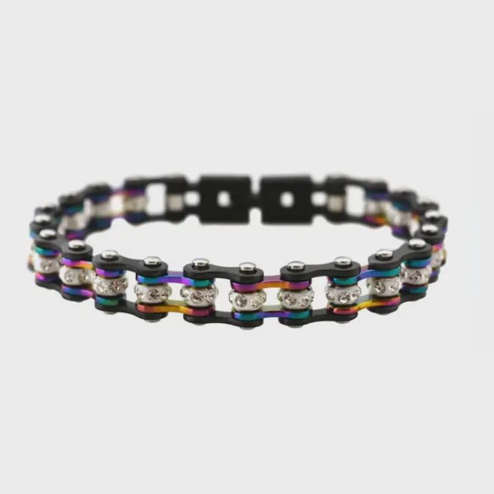 7.75" Mini Size Gunmetal/Irredisent with White Crystal