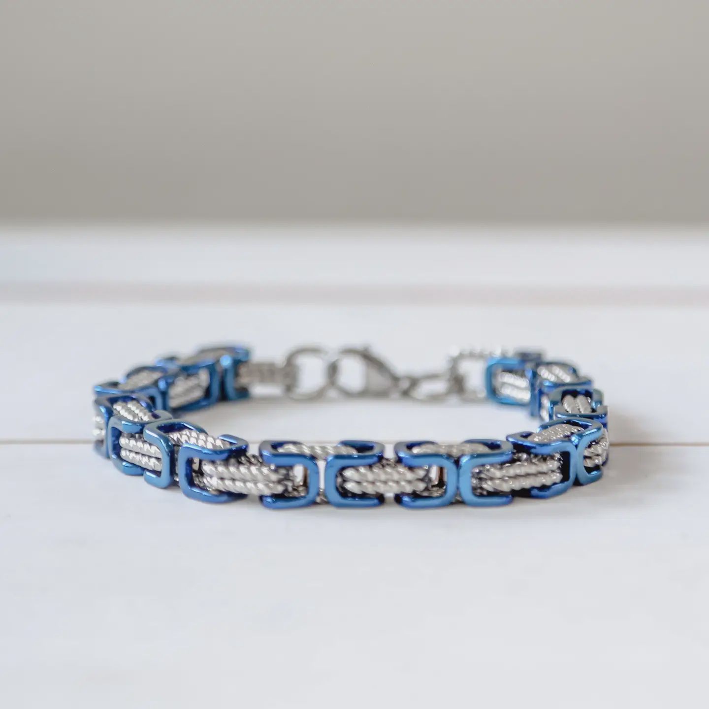 Bender 8.5" Blue &amp; Steel  - Men's Bracelet