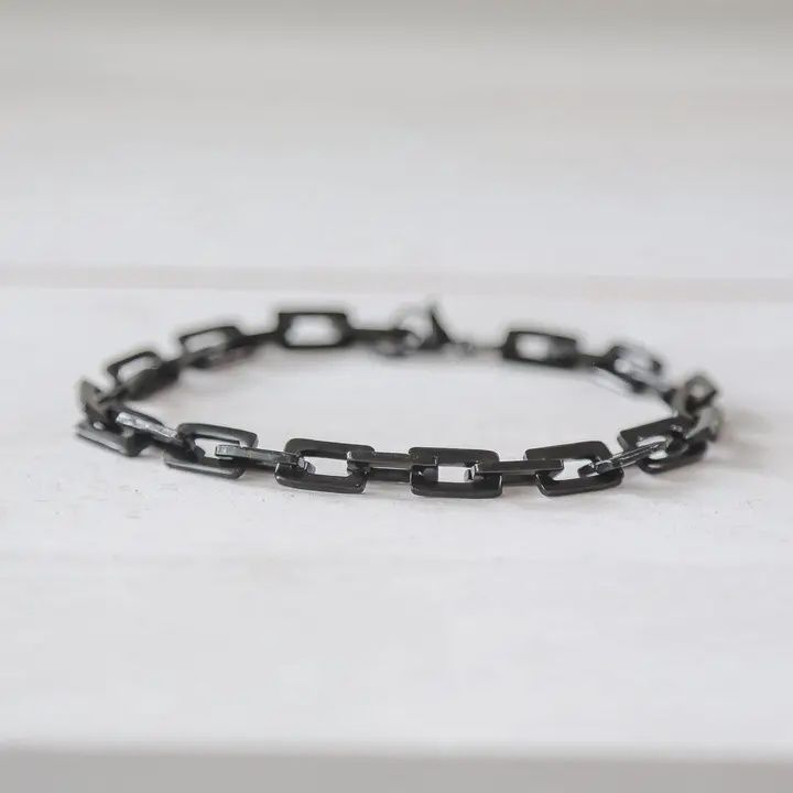 Curbcheck Black - Men's 8" Steel Bracelet