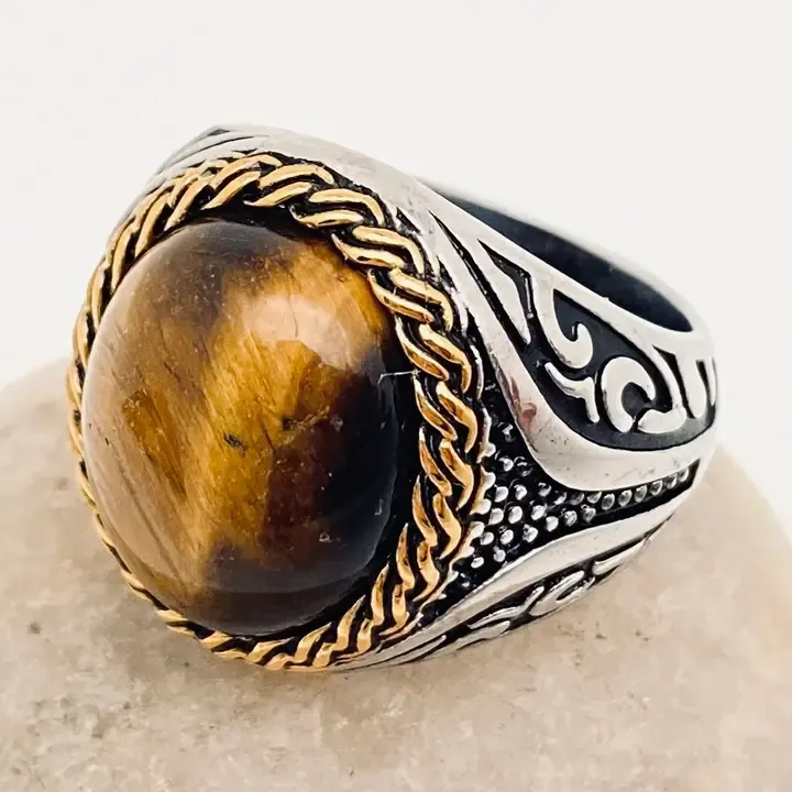 Tiger's Eye Natural Stone Ring