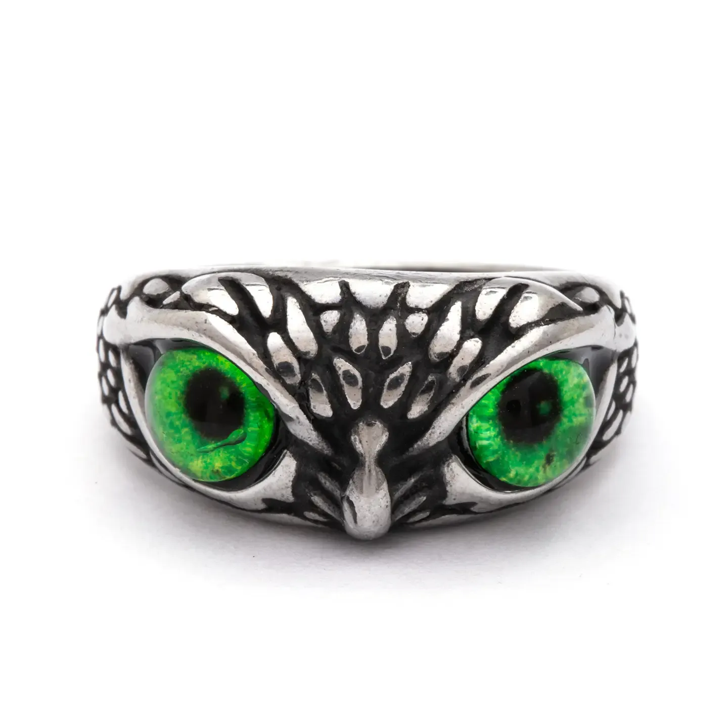 Green Eyes Owl Ring