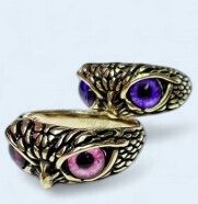Gold Plating Purple Eye Owl