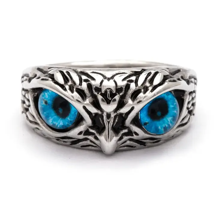Blue Eyes Owl Ring