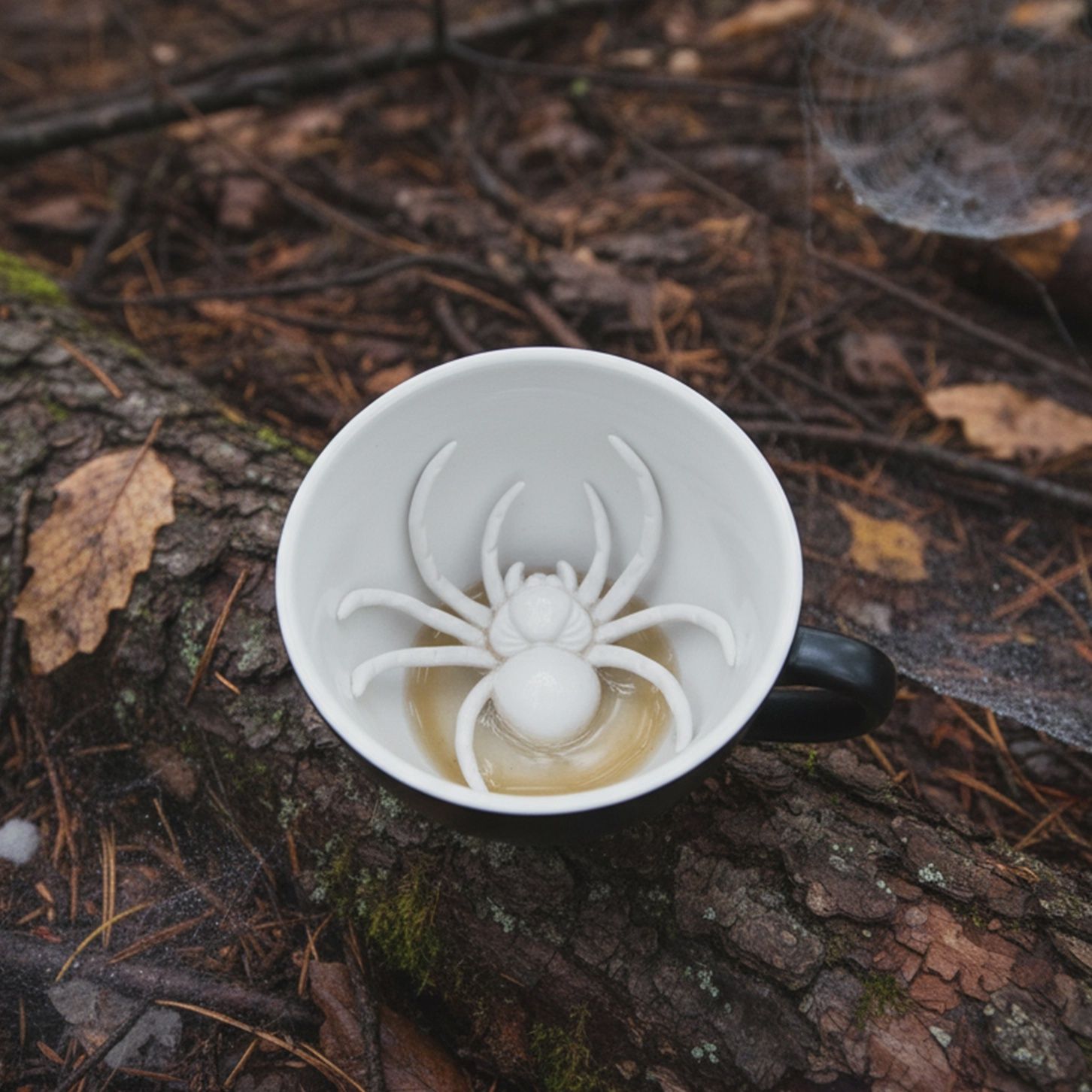 Spider | Ceramic Creepy Surprise Mug (11 oz. Black)