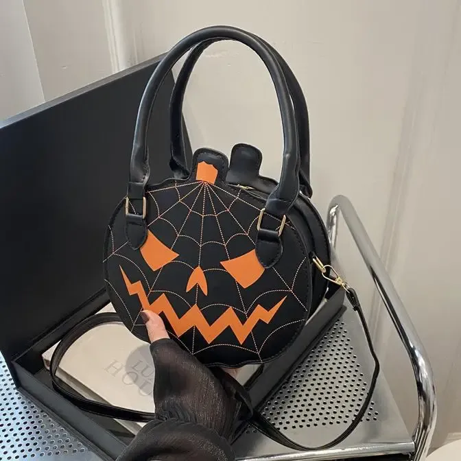 Black Devil Pumpkin Handbag Halloween Crossbody Bag
