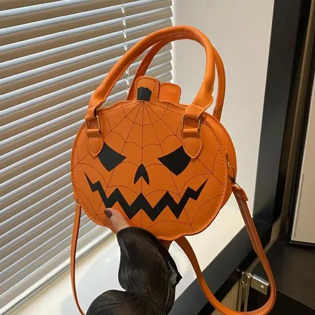 Orange Devil Pumpkin Handbag Halloween Crossbody Bag