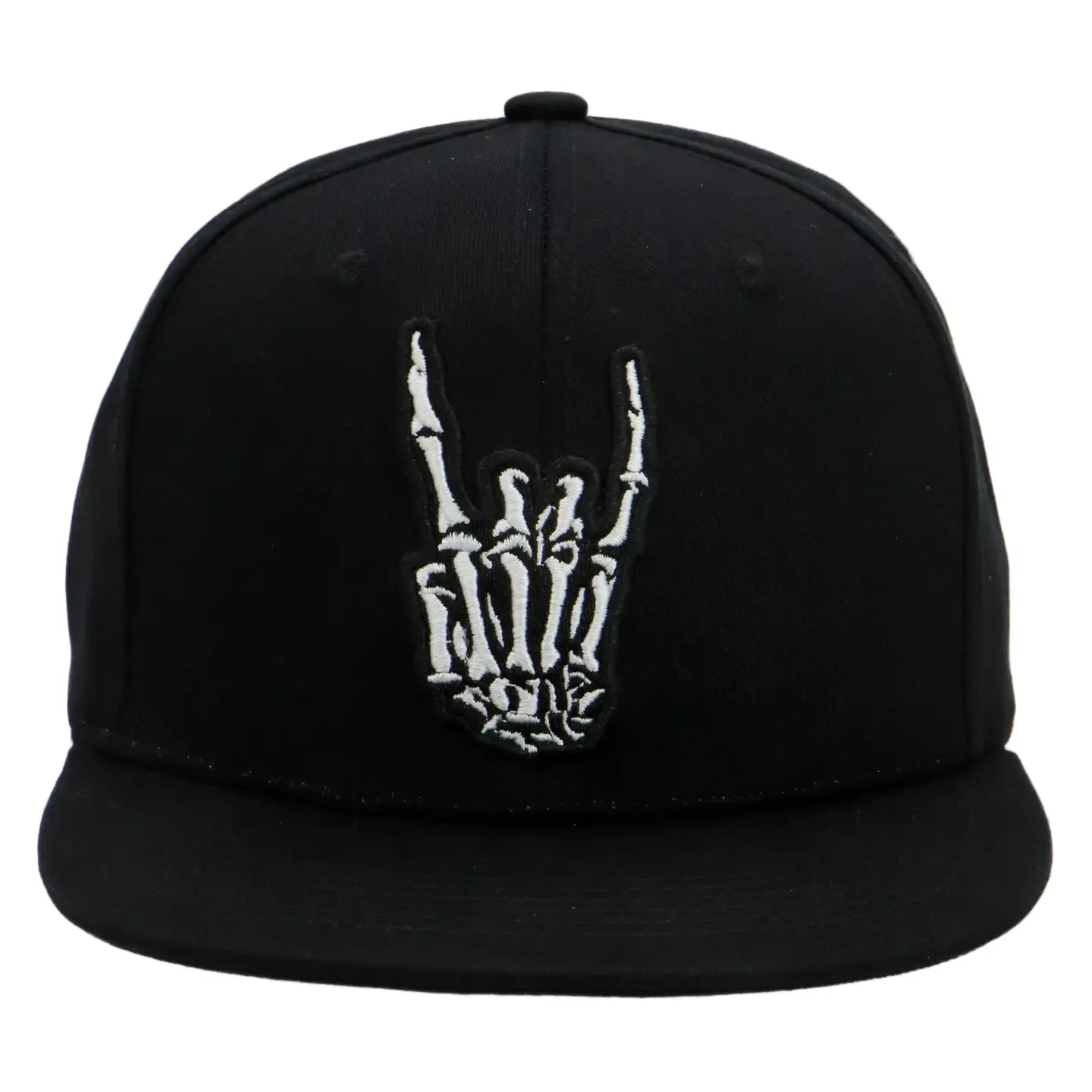 Rock On Rebel Skeleton Hand Sign Cotton Snapback