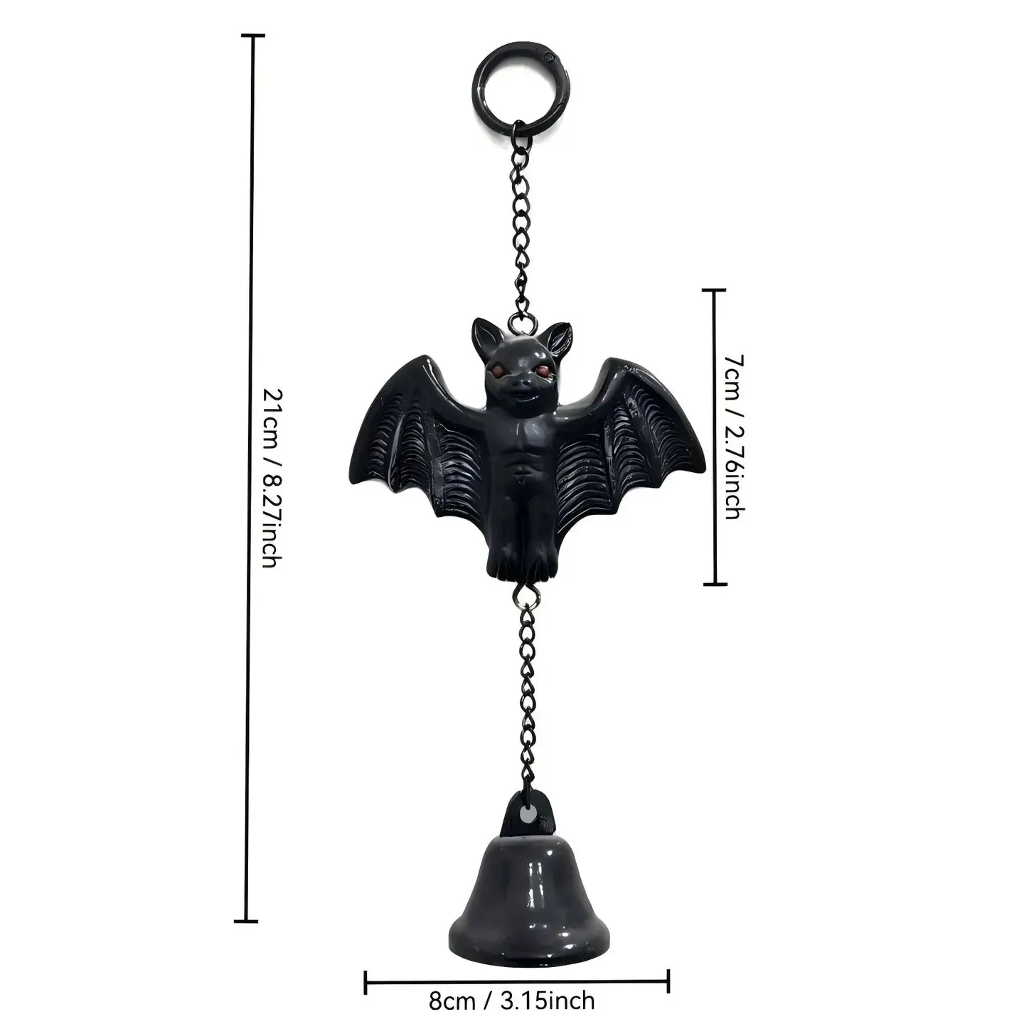 Bat Resin Halloween Bell Hanging Ornament Metal Chain Decor