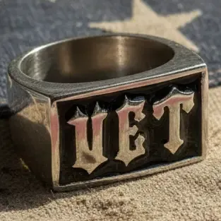 Gents Veteran Ring Stainless Steel Military Jewelry