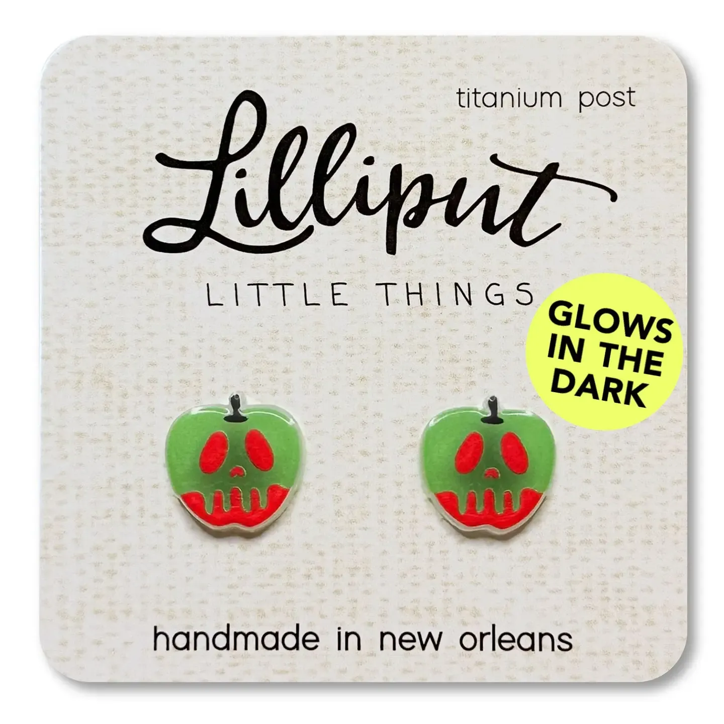 Poison Apple Earrings Glow in the Dark / Halloween Earrings
