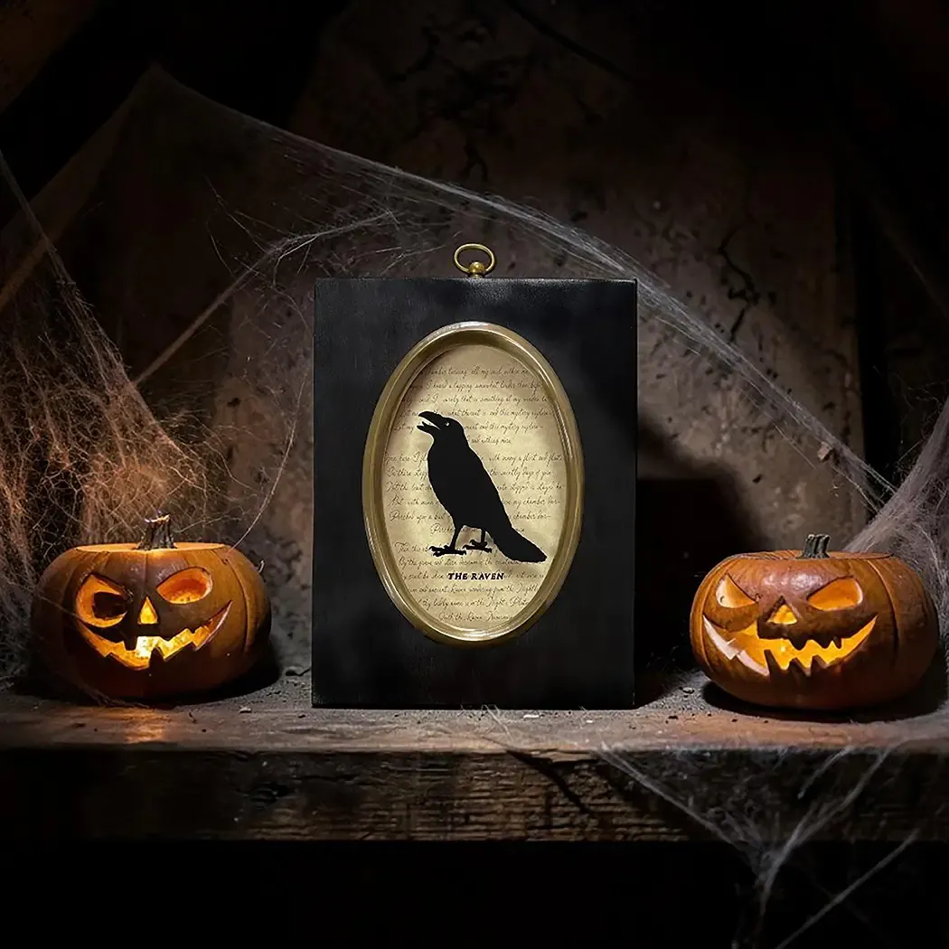 Edgar Allan Poe's "the Raven" Reverse Printed Silhouette