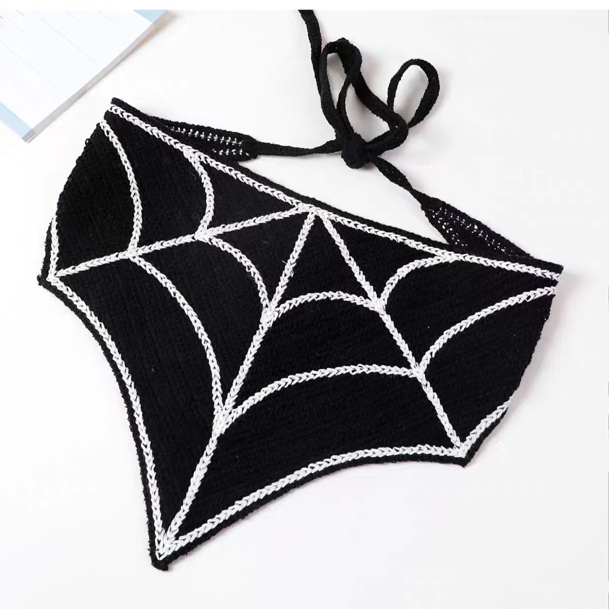 Spider Web Knitted Triangle Bandana Headband