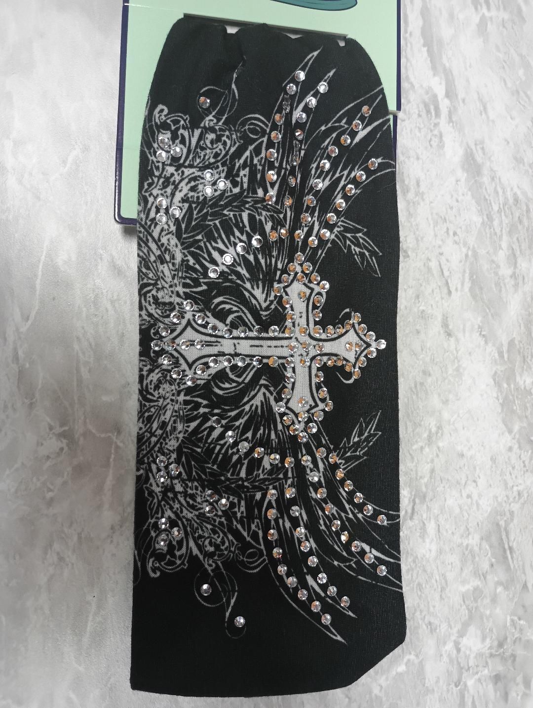 Sparkle Black with White Cross Headband