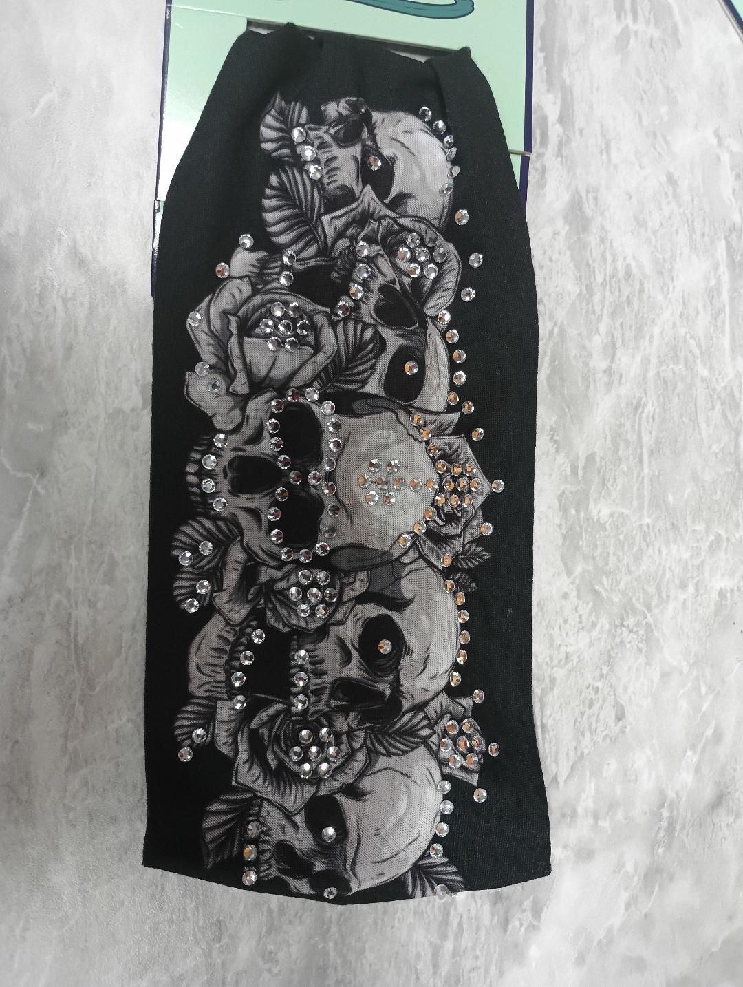 Sparkle Roses &amp; Skulls Headband