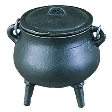 Cast Iron Cauldron w/ Lid - Mini Plain (3.5 in.)