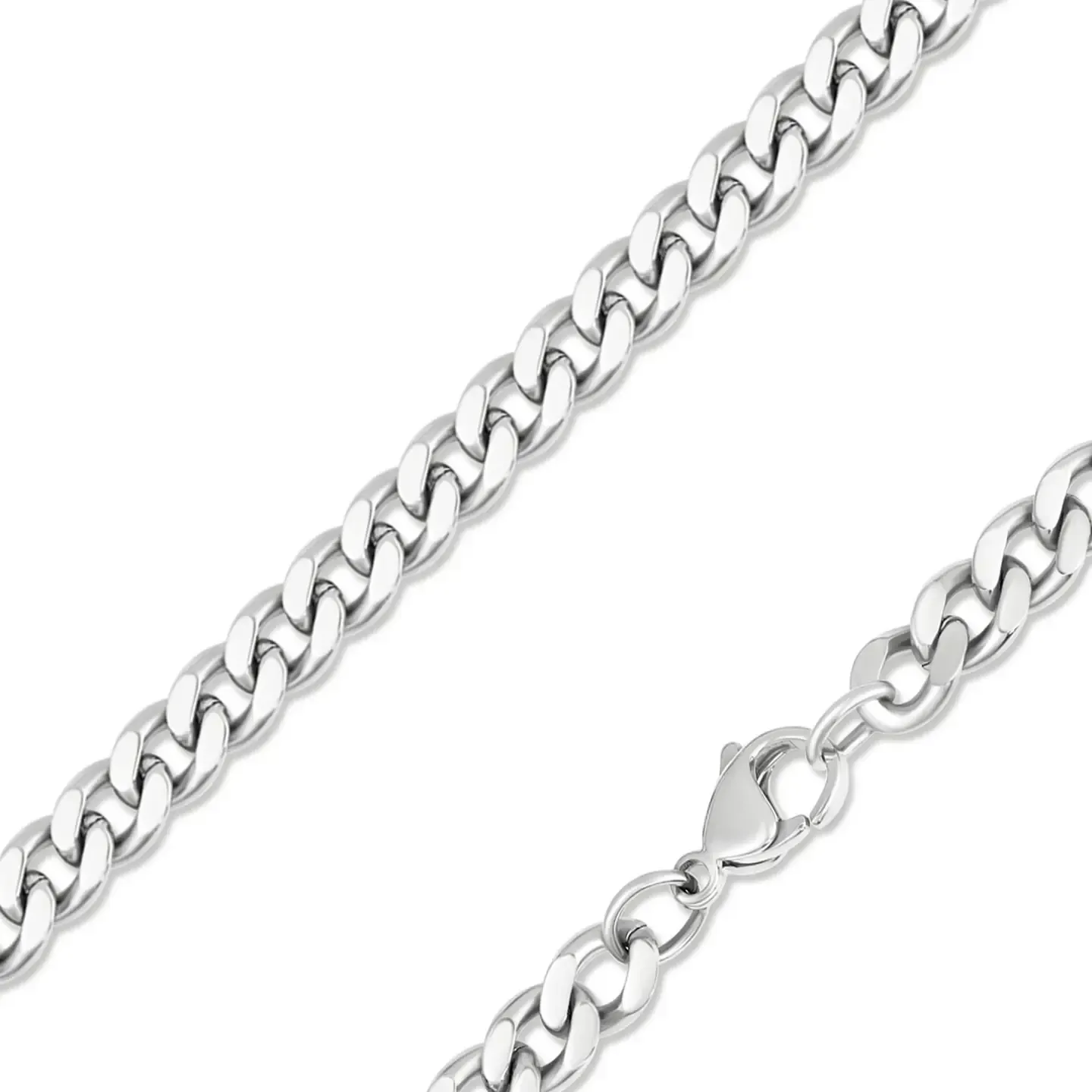 26" 10mm Stainless Steel Curb Chain Necklace