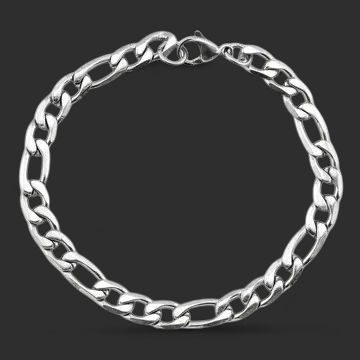 9" 9mm Stainless Steel Figaro Chain Bracelet