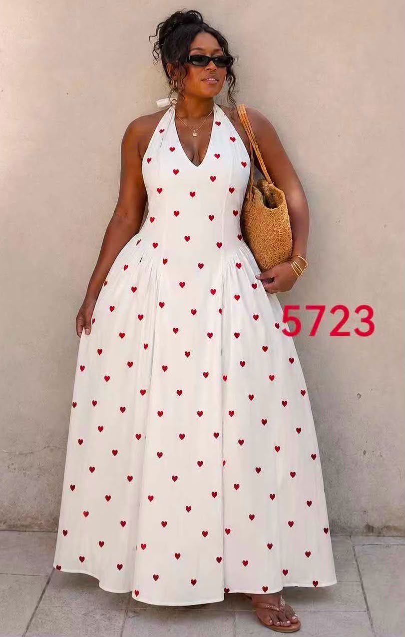 Red Hearts Summer Dress Sizes S-2xl