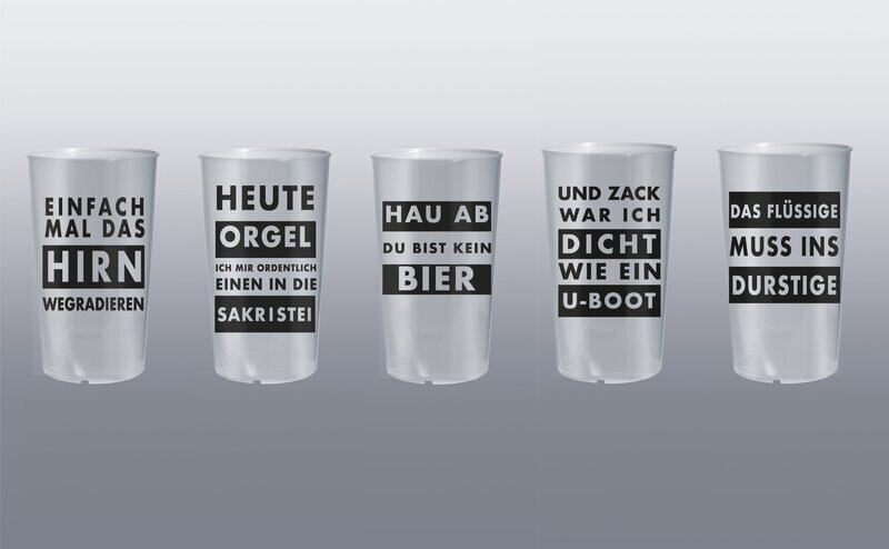 Set Mehrwegbecher 0,4l - Trinksprüche Set Mehrwegbecher 0,4l - Trinksprüche