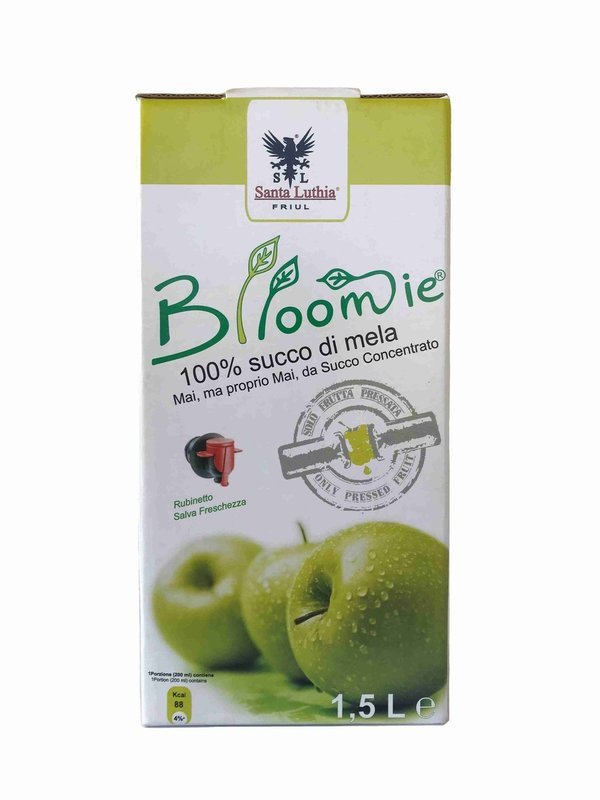 ​Blloomie® 100% Italian Apple Juice, mL 1500x8 Boxes (fl oz 50,72x8 Boxes)