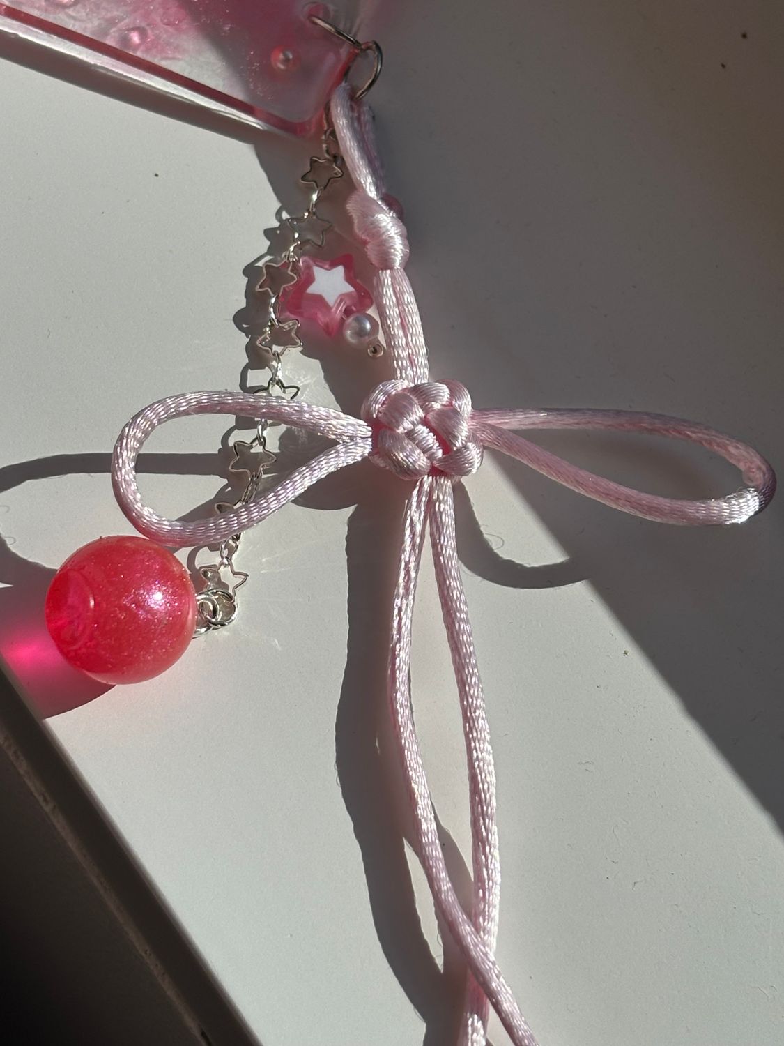 Pink Ribbon &amp; Star keychain