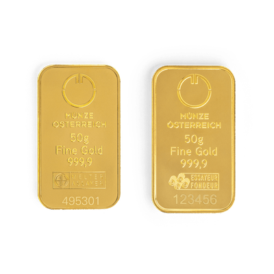 50гр Austrian Mint златна плочка