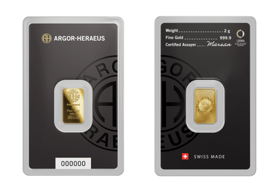 2гр Argor Heraeus златна плочка