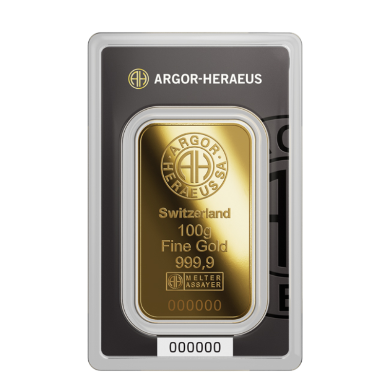 100гр Argor Heraeus златна плочка