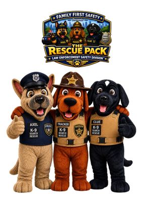 "The Rescue Pack" Safety Team Mascot Costumes