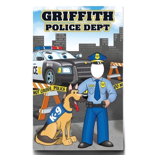 Police Officer with Background Photo Prop