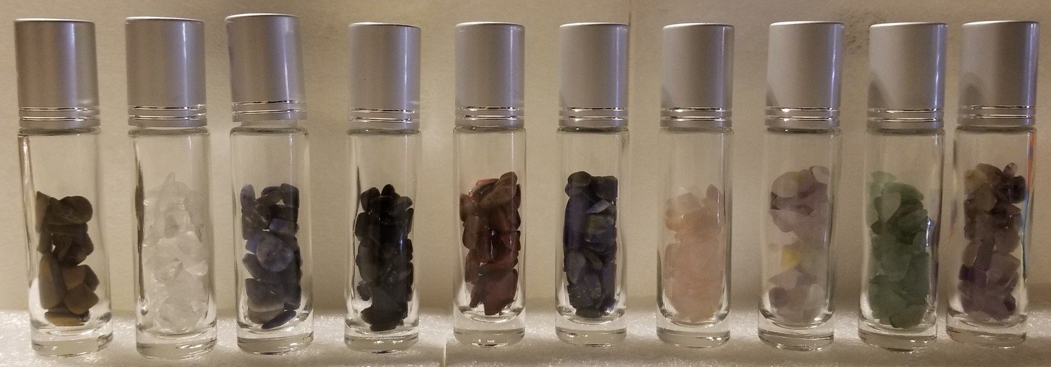 Gemstone infused essential oil roll on