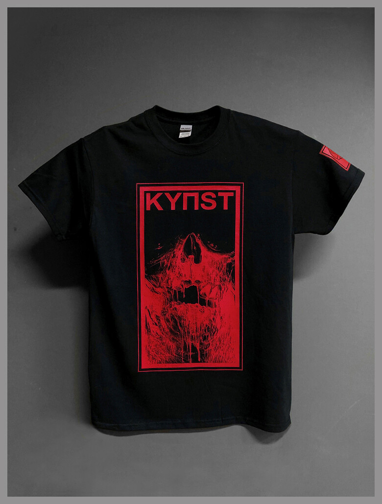 T shirt skull I red