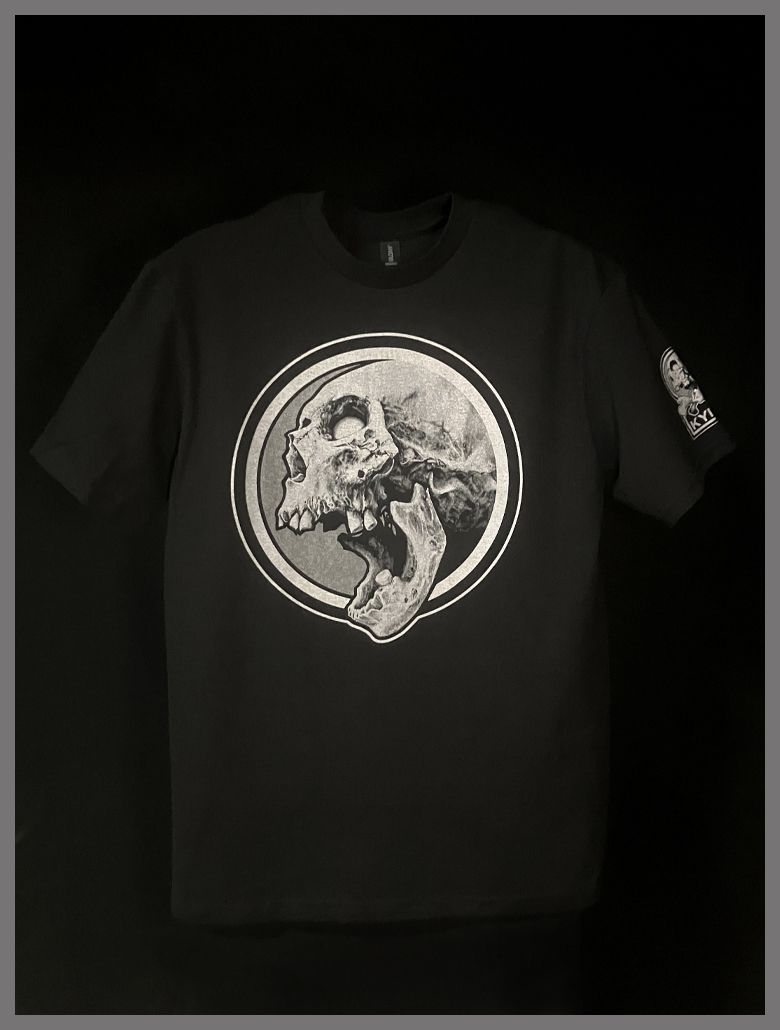 T shirt Circle Skull Silver