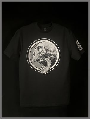 T shirt Circle Skull Silver