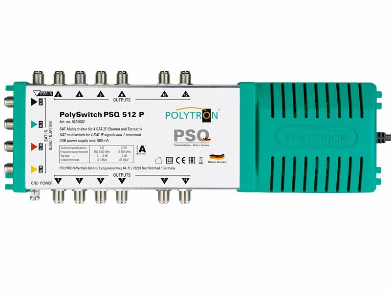 PSQ512P Einzel-/ End-Multischalter 5/ 12, terr. aktiv, 22 kHz, inkl. Netzteil